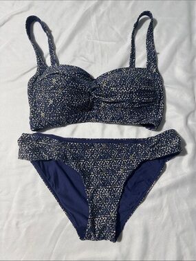 Bond-Eye Australia Navy & Gold Floral Multi-Fit Bikini Set | US 6
